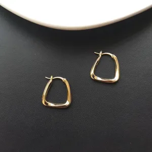 18K Gold Plated Geometric Square Hoop Earrings for Women thumbnail 2