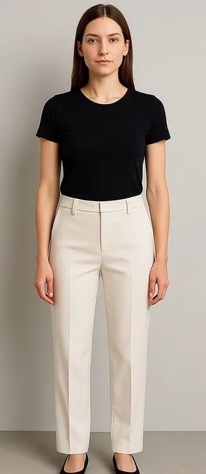 Uniqlo Women’s Cream Tailored Pants Size S (26–27” Waist) Stretch Straight Leg thumbnail 1