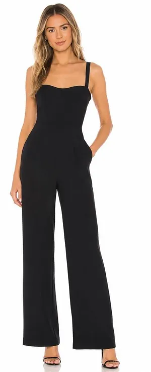 Dress the Population - Black Wide Leg Jumpsuit thumbnail 1