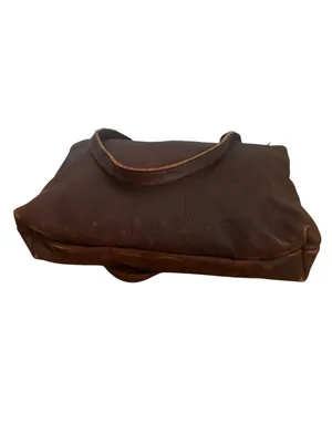 Hawks and Doves SHORT BROWN PORTER Leather Tote in Dark Brown thumbnail 6