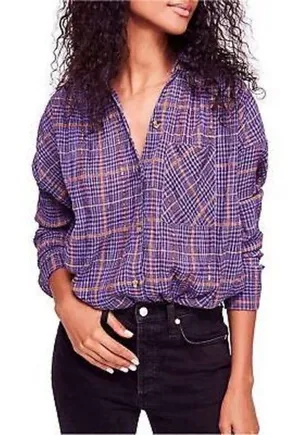 Free People Womens Break My Stride Button Up Shirt size small thumbnail 1