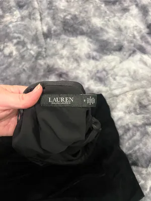 Ralph Lauren Black Velvet A-Line Skirt thumbnail 2