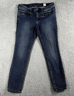 Free People We The Free Skinny Jeans 30x25.5 Moto indie Boho Ankle Zip Rock Edgy thumbnail 1