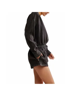 Free People Movement Grey Intercept Romper Lounge Comfort Size M (oversized) thumbnail 6