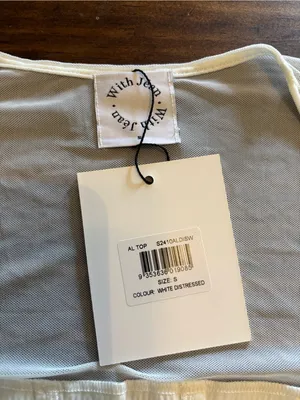 With Jean AL corset top distressed white new small thumbnail 2