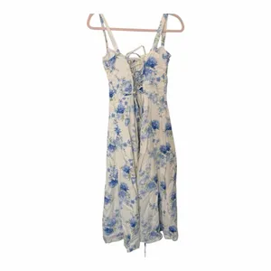 VICI Floral Linen Blend Sweetheart Corset Midi Sz Large Dress thumbnail 4