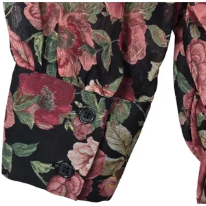 MNG Mango Women's Floral Long Sleeve‎ Mini Dress Ruched Bodycon V Neck thumbnail 7