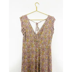 Anthropologie Matilda Ruffled Jumpsuit Size Medium Floral Jersey Bohemian thumbnail 11