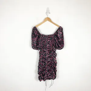 For Love and Lemons Melrose Mini Dress Medium Floral Puff Sleeve Ruched Corset thumbnail 13