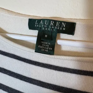 Lauren Ralph Lauren Dress Striped Knit Sweater Gray‎ White Size Medium thumbnail 4
