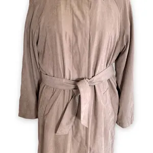 Vintage 90s London Fog Tan Faux Suede Belted Trench‎ Coat Women’s Size 6 Classic thumbnail 4