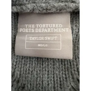 Taylor Swift The Tortured Poets Department Gray Button Down Cardigan Size M/L thumbnail 12