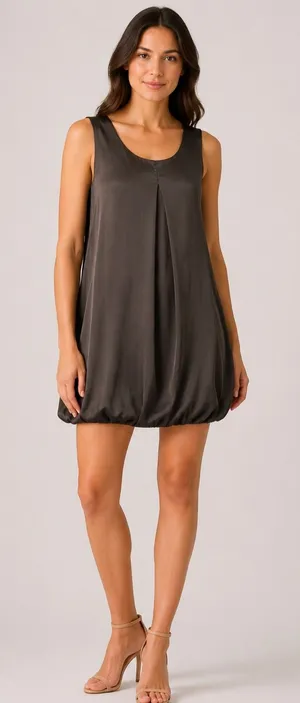 Brochu Walker Brown Silk Lined Sleeveless Bubble Hem Dress thumbnail 1