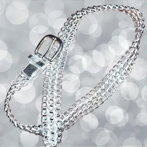 Nwot! Silver chain link look metal/faux leather belt! thumbnail 5