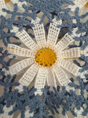 NWT Rebellion Daisy Crochet Tank Top Blue White Floral Boho Festival Y2K Size S thumbnail 8