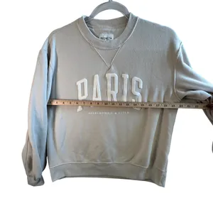 Abercrombie & Fitch Paris‎ Sweatshirt Oatmeal Beige Graphic Crewneck S AF Preppy thumbnail 5