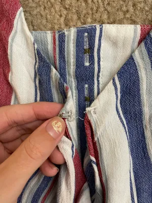 American Eagle Red White Blue Striped Romper thumbnail 2