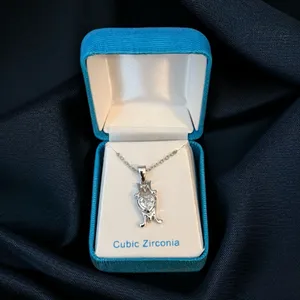 Vintage silver tone cubic zirconia Mom pendant necklace thumbnail 2