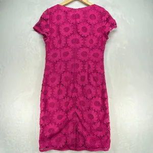 Talbots Pink Lace Dress Floral Occasion Party Cocktail‎ Short Sleeve Size 4 thumbnail 7