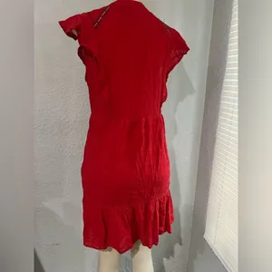 Knox Rose Women's Boho Short Sleeve V Neck Tiered Embroidered Dress Size L thumbnail 7