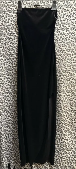 Bershka Black Velvet Evening/CocktailDress thumbnail 1