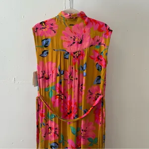 NWT Billabong Hawaiian Floral Sleeveless‎ Shift Midi Dress Small JD011BLN thumbnail 7