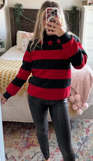 Givenchy Red And Black Stars And Stripes Crew Neck thumbnail 1