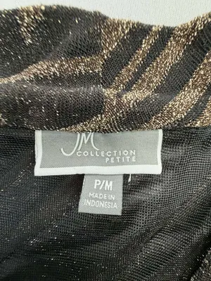 JM Collection Petite Women's Black & Gold Metallic Zebra Print 2-Piece thumbnail 3