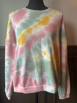 LE LIS Nordstrom Tie-Dye Crew neck Sweatshirt Large EUC thumbnail 1