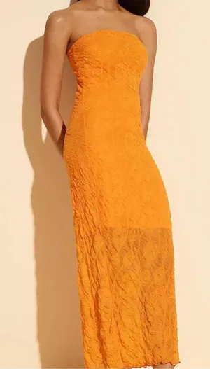 By Anthropologie Strapless Textured Knit Slip Midi Dress thumbnail 1