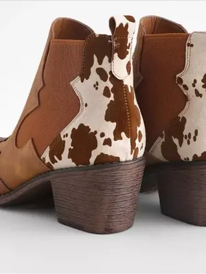 Buckle Pierre Dumas Wilder Ankle Boot Brown Cowhide Accent Western Boots Size 7 thumbnail 4