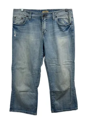 BKE Denim Light Wash Distressed Cropped Straight Leg Jeans Size 10 thumbnail 1