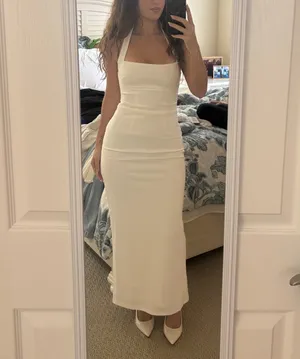 Runaway The Label Franca Halter Midi Dress - White thumbnail 4