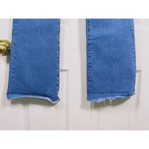 LOFT Womens High Rise Flare Jeans Raw Hem Size 27 Medium Wash Y2K Denim Fall thumbnail 7