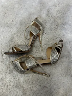 Jimmy Choo Glitter High Heel Sandals Champagne thumbnail 3