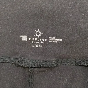 Aerie Offline The Hugger Legging High Rise Black Flare Yoga Pants Size L thumbnail 5