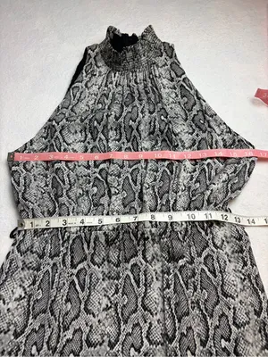 Alice + Olivia Snake Print Halter Maxi Dress Mock Neck Size 4 thumbnail 8