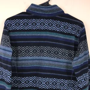 Women’s Fleece Striped Patterned Quarter Zip-Up Sweatshirt thumbnail 7
