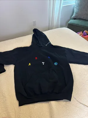 Astroworld Black Hoodie with Embroidered Letters thumbnail 2