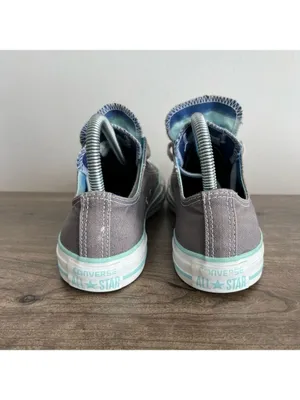 Converse All Star Double Tongue Ox Women’s Shoe Grey Blues Size 8 #776 thumbnail 4