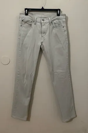 Levi's Men's Slim Straight Jeans in Light Gray thumbnail 1