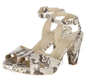 Hobbs London Snake Leather Vivienne‎ Heeled Sandals Size 37 / US 6 thumbnail 1