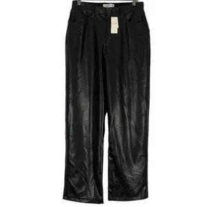 NEW Abercrombie & Fitch The Loose High Waist Faux Leather Pants Size 30 thumbnail 2