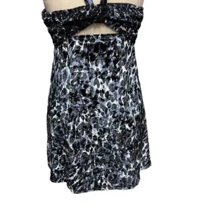 Free People Virgo Moon Velvet Slip Minidress Gray Black Leopard Size‎ XS thumbnail 9