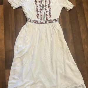 Stevie Hender Cream and Purple Ruffled Tiered Sundress thumbnail 8