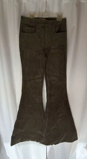 Altar'd State Corduroy Flare Pants Size 25 Olive Green thumbnail 1