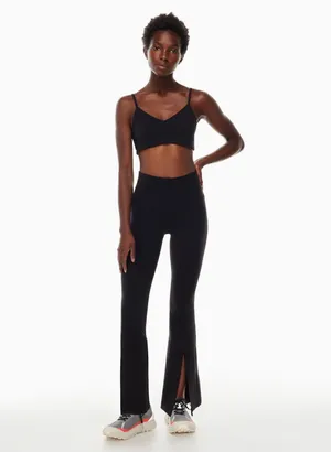 Aritzia butter black flare legging split hem thumbnail 5