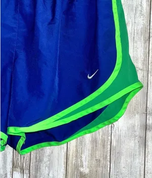 Nike Blue & Green Tempo Shorts •Large thumbnail 2