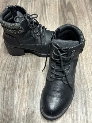 torrid Black Lace-Up Heeled Combat Boots thumbnail 12