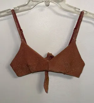 PRE-OWNED H&M Metallic Sparkle Mauve Bikini Adjustable Strap Top 4 thumbnail 1